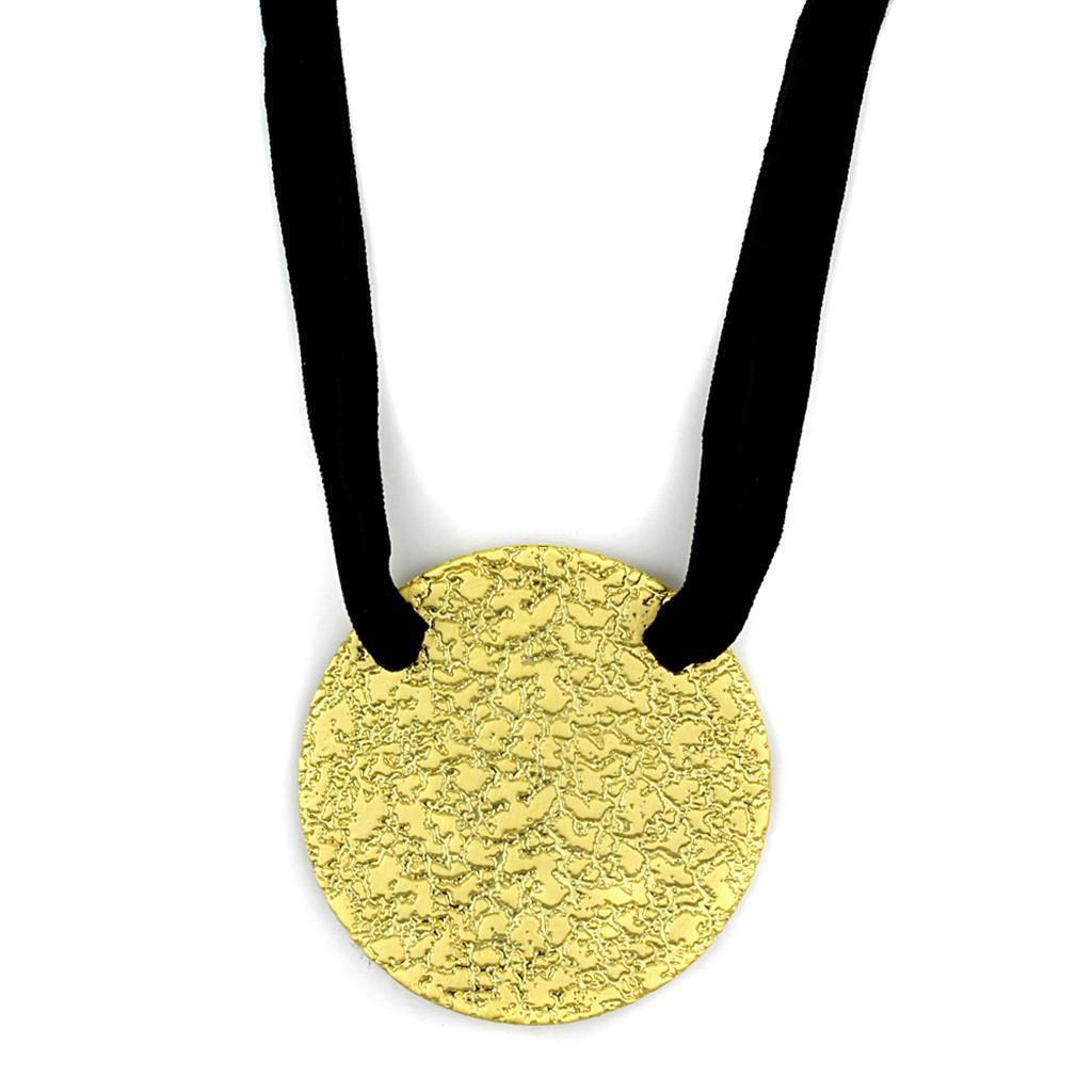 Alamode Gold & Brush Brass Chain Pendant with No Stone - Alamode