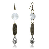 Alamode Gold+Antique Silver White Metal Earrings with Synthetic Synthetic Glass in Clear - Alamode