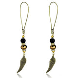 Alamode Antique Copper White Metal Earrings with Synthetic Synthetic Stone in Multi Color - Alamode - Flyclothing LLC