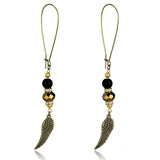Alamode Antique Copper White Metal Earrings with Synthetic Synthetic Stone in Multi Color - Alamode