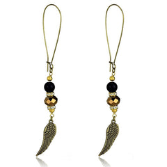 Alamode Antique Copper White Metal Earrings with Synthetic Synthetic Stone in Multi Color - Alamode