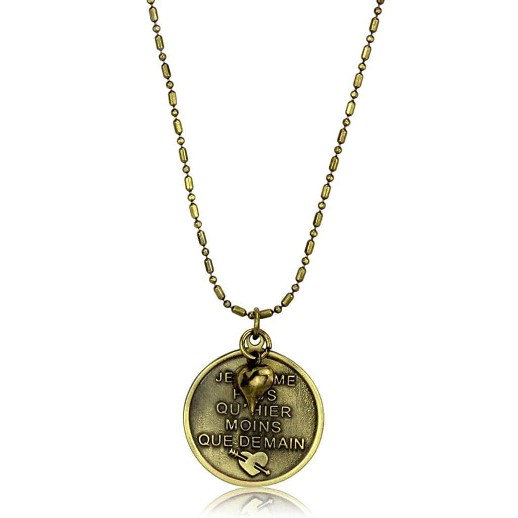 Alamode Antique Copper White Metal Chain Pendant with No Stone - Alamode