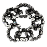 Alamode Ruthenium Brass Bracelet with Top Grade Crystal in Clear - Alamode - Flyclothing LLC