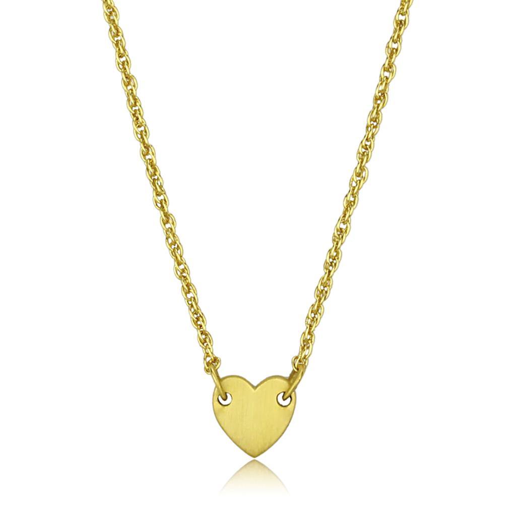 Alamode Gold & Brush Brass Chain Pendant with No Stone - Alamode