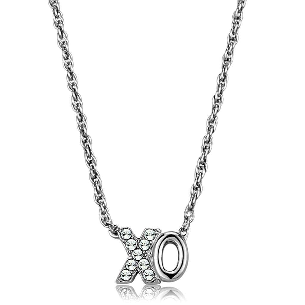 Alamode Rhodium Brass Necklace with Top Grade Crystal in Clear - Alamode