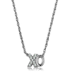 Alamode Rhodium Brass Necklace with Top Grade Crystal in Clear - Alamode
