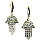 Alamode Antique Copper Brass Earrings with Top Grade Crystal in Clear - Alamode - Flyclothing LLC
