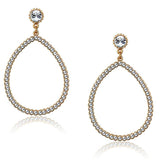 Alamode Rose Gold Brass Earrings with Top Grade Crystal in Clear - Alamode - Flyclothing LLC