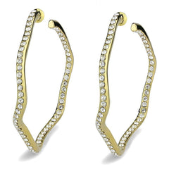 Alamode IP Gold(Ion Plating) Brass Earrings with Top Grade Crystal in Clear - Alamode