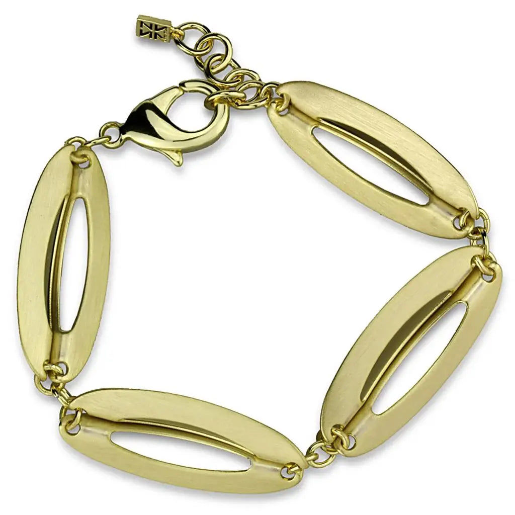 Alamode Gold & Brush Brass Bracelet with No Stone - Alamode - Flyclothing LLC