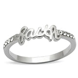 Alamode Rhodium Brass Ring with Top Grade Crystal in Clear - Alamode - Flyclothing LLC