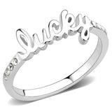 Alamode Rhodium Brass Ring with Top Grade Crystal in Clear - Alamode - Flyclothing LLC