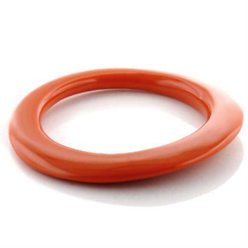 Alamode Plastic Bangle with Synthetic Synthetic Stone in Orange - Alamode