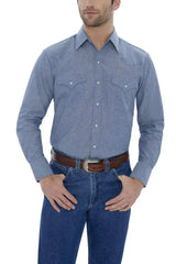 Ely Cattleman Mens L/S Chambray Snap Shirt - Ely Cattleman - Flyclothing LLC