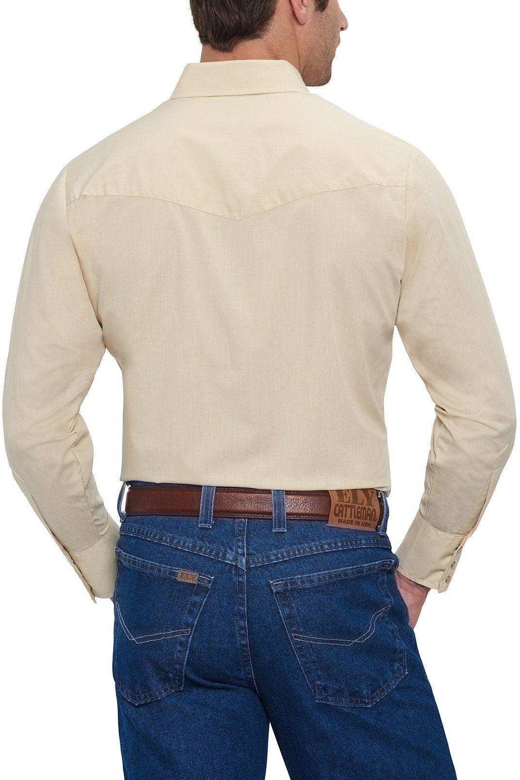 Ely Cattleman Mens L/S Ecru Solid Snap Shirt - Ely Cattleman - Flyclothing LLC