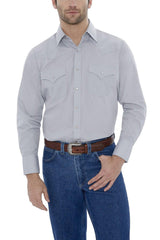 Ely Cattleman Mens L/S Grey Solid Snap Shirt - Flyclothing LLC
