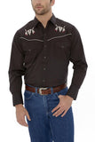 Ely Cattleman Mens L/S Black Solid W/ Skull Embroidery - Ely Cattleman