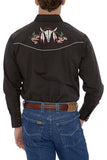 Ely Cattleman Mens L/S Black Solid W/ Skull Embroidery - Ely Cattleman