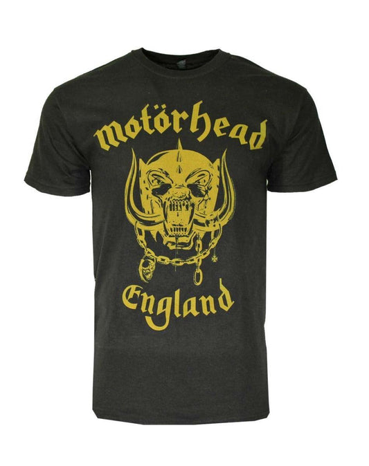 Motorhead England T-Shirt (Gold Print) - Motorhead