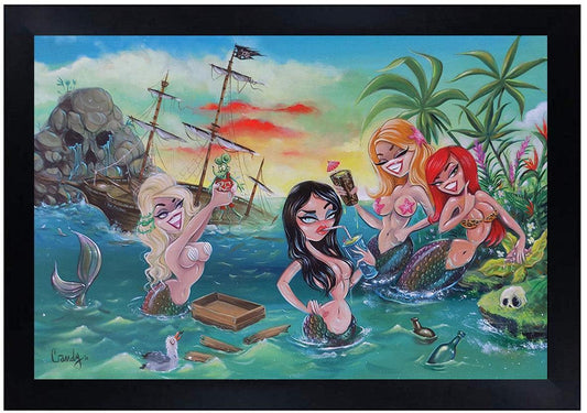 Candy Wild Seashore Sirens 12 x 18 Art Print - Lowbrow Art Company