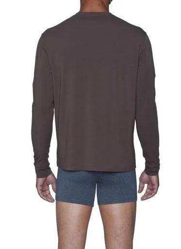 Wood Underwear walnut men's long sleeve henley - Wood Underwear - Flyclothing LLC