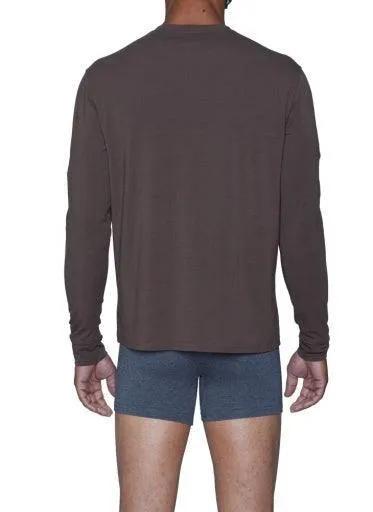 Wood Underwear walnut men's long sleeve henley - Flyclothing LLC