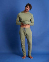 Wood Underwear olive mens long sleeve hoodie - Wood Underwear - Flyclothing LLC