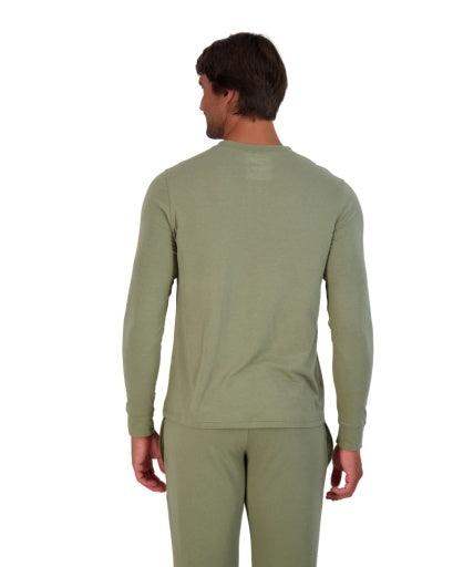 Wood Underwear olive men's long sleeve henley - Wood Underwear - Flyclothing LLC