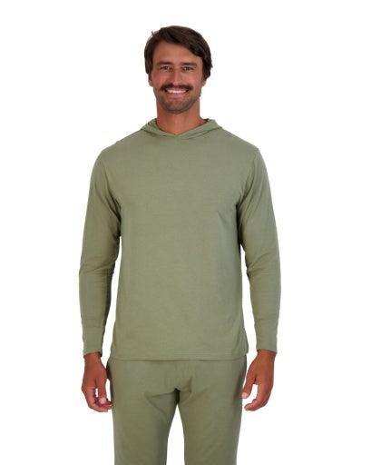 Wood Underwear olive mens long sleeve hoodie - Wood Underwear - Flyclothing LLC