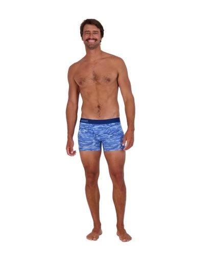 Wood Underwear blue camo mens boxer brief w-fly - Flyclothing LLC