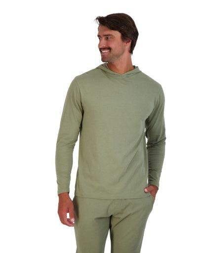 Wood Underwear olive mens long sleeve hoodie - Wood Underwear - Flyclothing LLC