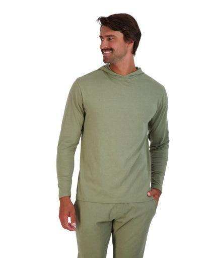 Wood Underwear olive mens long sleeve hoodie - Wood Underwear - Flyclothing LLC