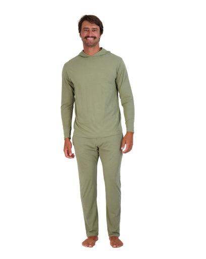 Wood Underwear olive mens long sleeve hoodie - Wood Underwear - Flyclothing LLC