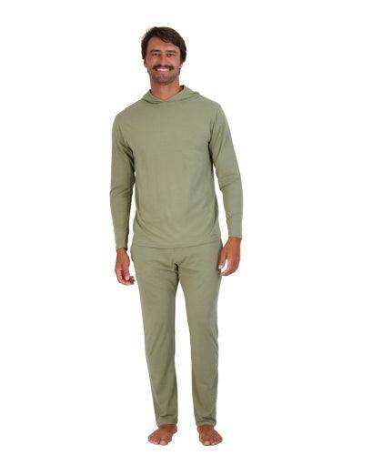 Wood Underwear olive mens long sleeve hoodie - Wood Underwear - Flyclothing LLC