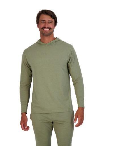 Wood Underwear olive mens long sleeve hoodie - Flyclothing LLC