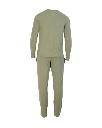 Wood Underwear olive men's long sleeve henley - Flyclothing LLC