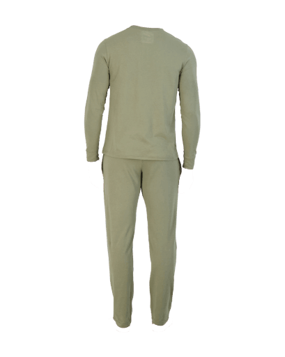 Wood Underwear olive men's long sleeve henley - Flyclothing LLC