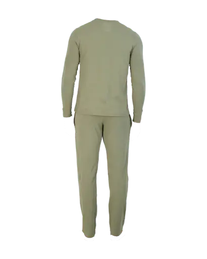 Wood Underwear olive men's long sleeve henley - Wood Underwear - Flyclothing LLC