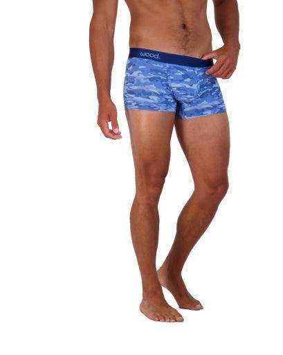 Wood Underwear blue camo mens trunk - Wood Underwear - Flyclothing LLC