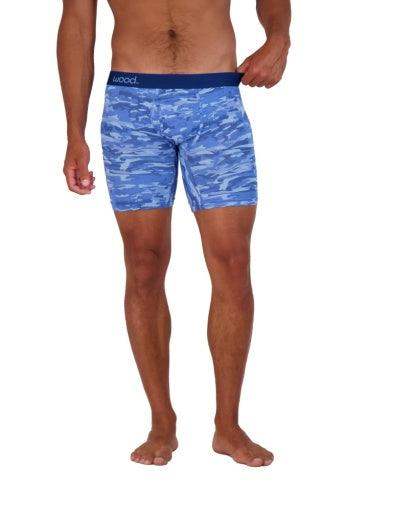 Wood Underwear blue camo mens biker brief w-fly - Wood Underwear - Flyclothing LLC