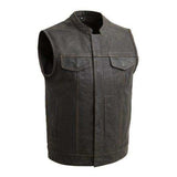 Sharp Shooter Men's Motorcycle Leather Vest Large - First Mfg Co - Flyclothing LLC