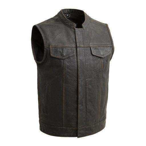 Sharp Shooter Men's Motorcycle Leather Vest Large - First Mfg Co - Flyclothing LLC