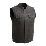 Sharp Shooter Men's Motorcycle Leather Vest Large - First Mfg Co