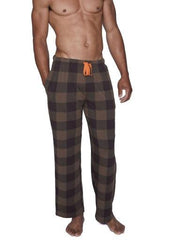 Wood Underwear chestnut checkers men's lounge pant w-drawstring & pockets - Flyclothing LLC