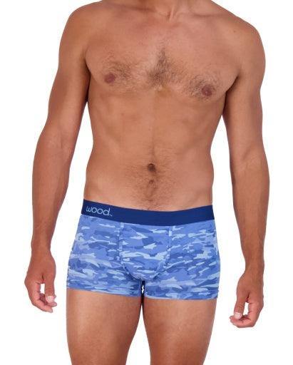 Wood Underwear blue camo mens trunk - Flyclothing LLC