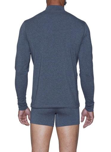 Wood Underwear charcoal heather men's long underwear mock turtle - Flyclothing LLC