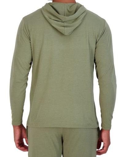 Wood Underwear olive mens long sleeve hoodie - Flyclothing LLC