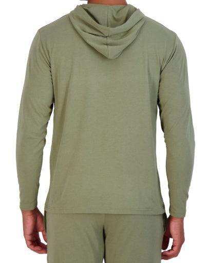 Wood Underwear olive mens long sleeve hoodie - Wood Underwear - Flyclothing LLC