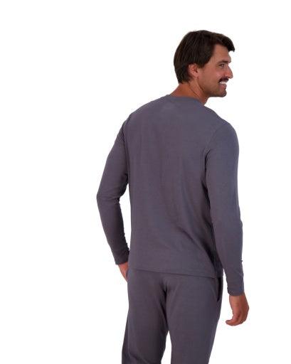 Wood Underwear iron men's long sleeve henley - Flyclothing LLC