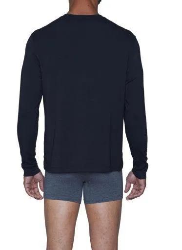 Wood Underwear black men's long sleeve henley - Flyclothing LLC